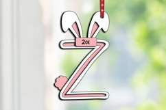 Letter Z Easter Ornament Laser Basket Tag SVG Bunny Gift Product Image 2