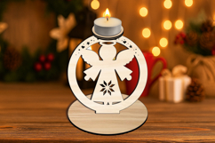 Holiday Design SVG Angel Candle Holder Home Decor Laser Gift Product Image 2