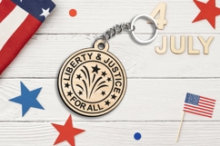 Liberty Justice Freedom Proud American SVG Keychain Laser Product Image 2