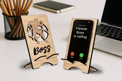 Fitness Bodybuilding Boss Phone Holder SVG Laser Digital Product Image 1