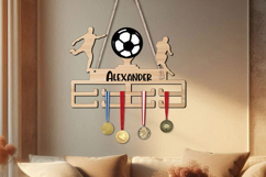 Football Man Sport Medal Hanger Wall Decor SVG Laser Present Product Image 1
