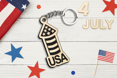 Freedom Fireworks 4th July Keychain Laser SVG Gift Present Product Image 1