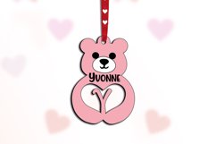 Letter Y Gift Love Bear SVG Valentines Day Laser Alphabet Product Image 1
