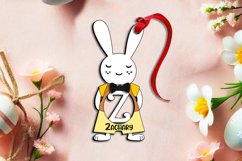 Letter Z Laser Basket Tag Ornament SVG Easter Bunny Rabbit Product Image 2