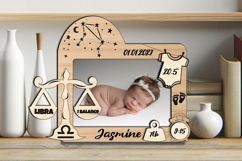 Libra SVG Zodiac Baby Photo Frame Present Newborn Pic Laser Product Image 2