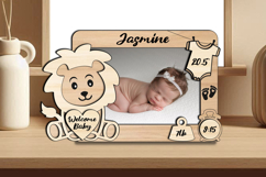 Lion Leo SVG Laser Baby Photo Newborn Frame Home Decor Sign Product Image 2