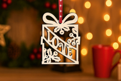 Love SVG Christmas Ornament Gift Laser Luck Holiday Present Product Image 1