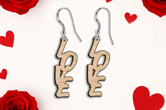 Love Text Hanging Valentine Earrings SVG Laser Romantic Gift Product Image 1