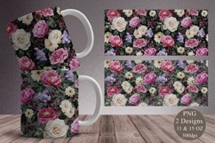 Mug Sublimation Design 11oz &amp; 15oz | Floral Mug Wrap Product Image 1