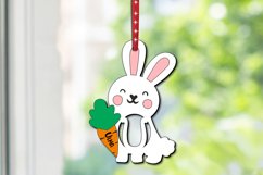 Name Tag SVG Letter U Easter Ornament Bunny Rabbit Basket Product Image 1