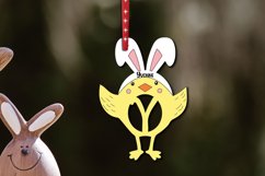 Ornament Easter Letter Y Chicken Bird Basket Name Tag SVG Product Image 1