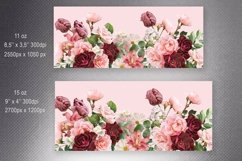 Floral Mug Sublimation. Roses bouquets Mug Wrap. Product Image 2