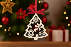 SVG Christmas Pattern Pinetree Ornament Gift Laser Present Product Image 1