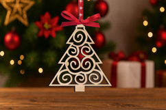SVG Christmas Tree Design Laser Ornament Holiday Decor Gift Product Image 2