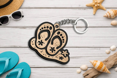 SVG Flip-Flops Beach Keychain Gift Summer Laser Present Product Image 2