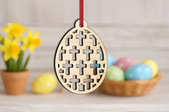 SVG Laser Easter Egg Holy Crosses Ornament Present Gift Product Image 2