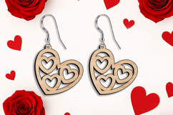 SVG Love Heart with Hearts Earring Valentine Romantic Laser Product Image 1