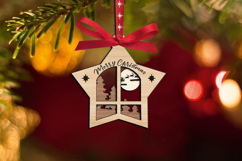 SVG Merry Christmas Star Ornament Holiday Scene Laser Decor Product Image 2