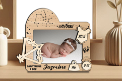 SVG Sagittarius Zodiac Baby Photo Frame Present Newborn Pic Product Image 2