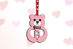 Valentine Day Letter B Love Bear Gift Laser Alphabet SVG Product Image 1