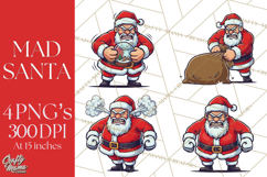 Mad Santa PNG Files | Funny Christmas PNG | Sublimation Product Image 1