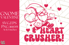 Heart Crusher | Valentine Gnome | Kids Valentine Svg Product Image 1