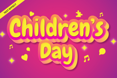 3D Colorful Children Text Effect Vector for Illustrator Product Image 1