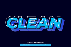 3D Modern Blue and White Line Text Effect for Illustrator Product Image 1