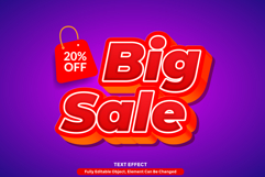 Red 3D Bold Text Effect Shine for Illustrator Product Image 1