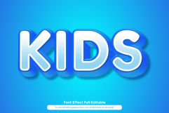 Blue 3D Kids Playful Text Effect for Illustrator Product Image 1