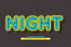 Night Line Shine 3D Text Effect for Illustrator Product Image 1