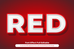 White Red 3D Text Effect Vector for Illustrator Product Image 1