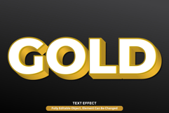 White and Gold 3D Text Effect for Illustrator Product Image 1