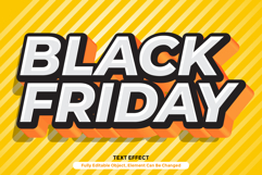 Yellow Black 3D Text Effect Vector for Illustrator Product Image 1