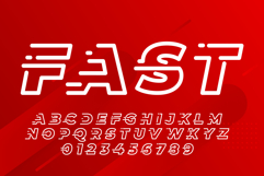 Line Fast Modern Font Style Vector for Illustrator Product Image 1