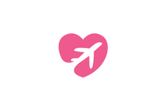 Airplane Love Travel Logo Design Product Image 1