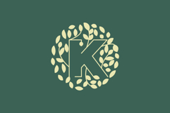 Letter K Leaves Logo Design Product Image 1