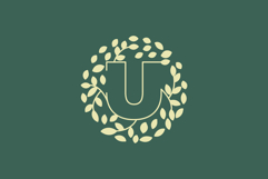 Letter U Leaves Modern Logo Design Product Image 1