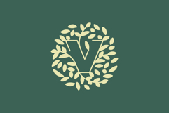 Letter V Leaves Modern Logo Design Product Image 1