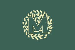 Letter M Leaves Modern Nature Logo Design Product Image 1