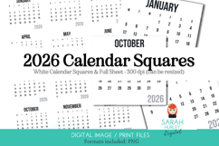2026 Calendar PNG Print Files by Sarah Hurley Product Image 1