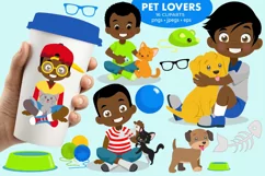African American boys with pets, cats, dogs, pet lovers Product Image 1