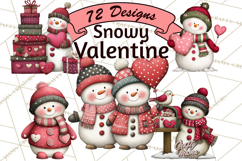 Valentine Snowman Clipart PNG Product Image 1