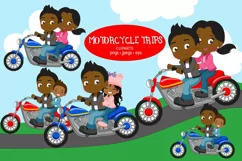 African American motorcycles, Dark skin family motorcycling Product Image 1