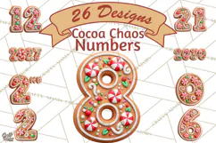 Gingerbread Numbers PNG, Christmas Cookie Number Clipart Product Image 1
