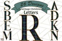Heritage Christmas Alphabet PNG Vintage Tartan Letters Product Image 1