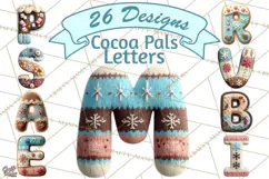 Cozy Christmas Alphabet PNG Uppercase Knit Letters Product Image 1