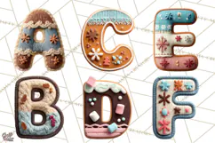 Cozy Christmas Alphabet PNG Uppercase Knit Letters Product Image 2