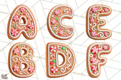 Gingerbread Alphabet PNG, Christmas Cookie Letters Product Image 2