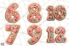 Gingerbread Numbers PNG, Christmas Cookie Number Clipart Product Image 3